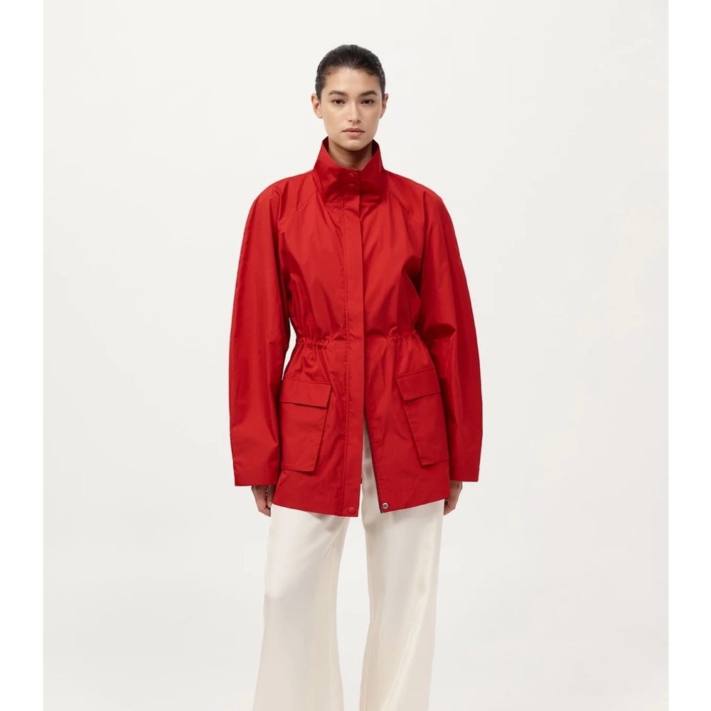 St. Agni Paper Taffeta Parka in Red